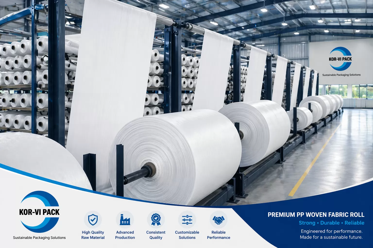 Coated or uncoated woven PP fabric in rolls