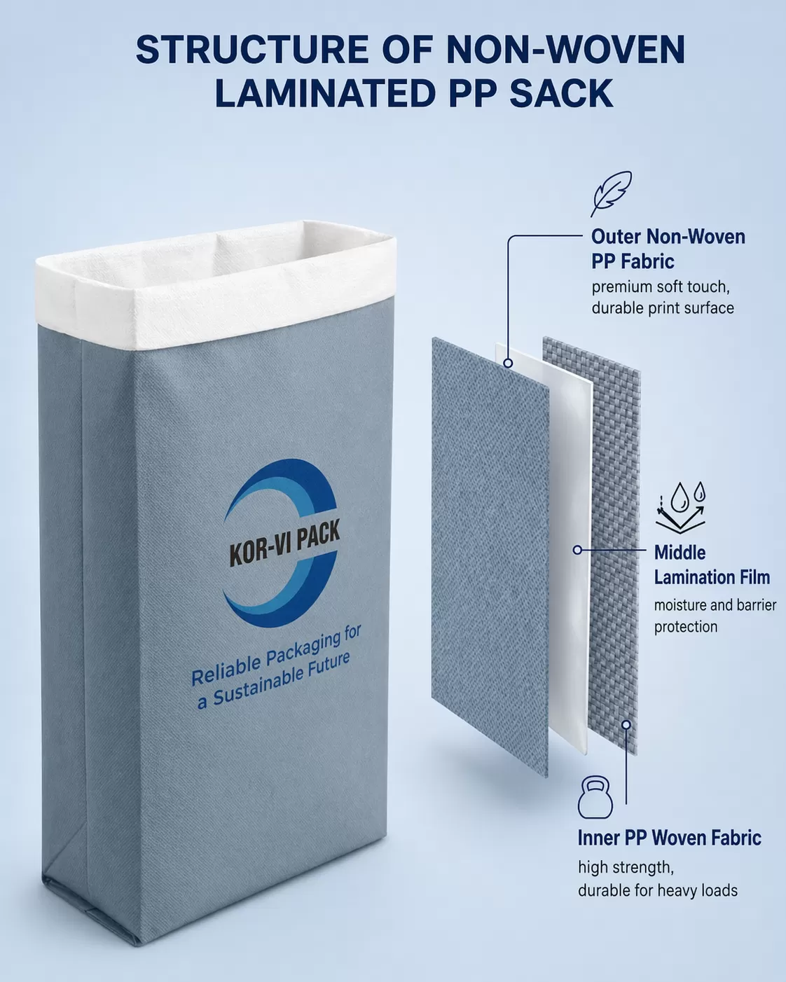 PP woven bags coated with non-woven fabric