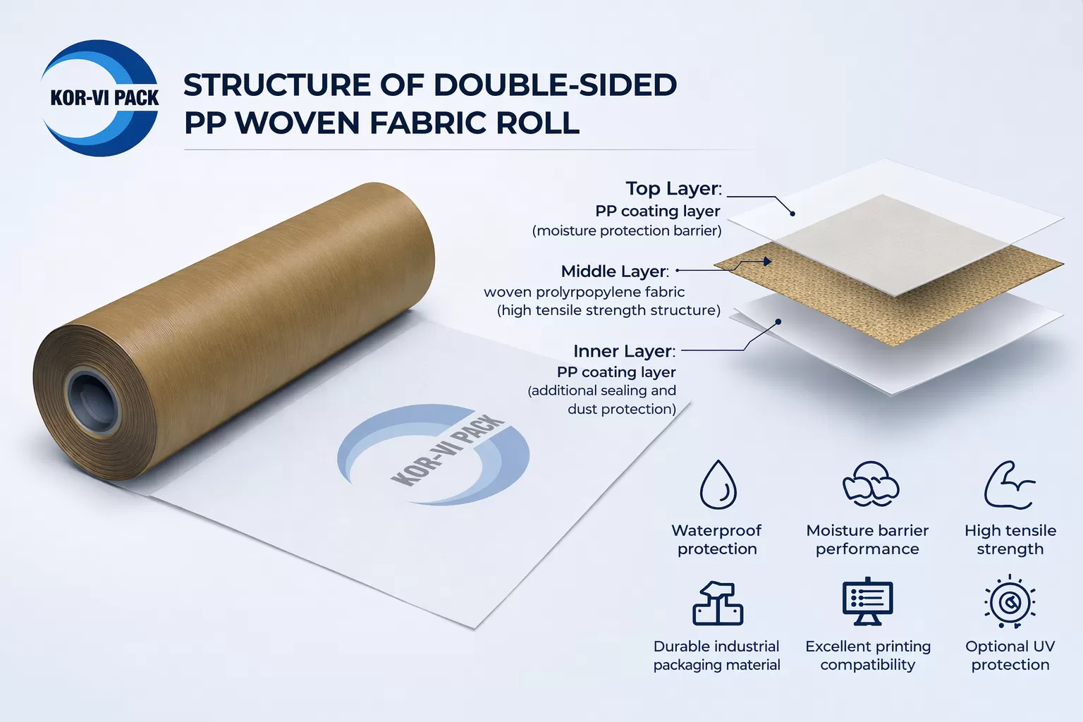 Coated or uncoated woven PP fabric in rolls